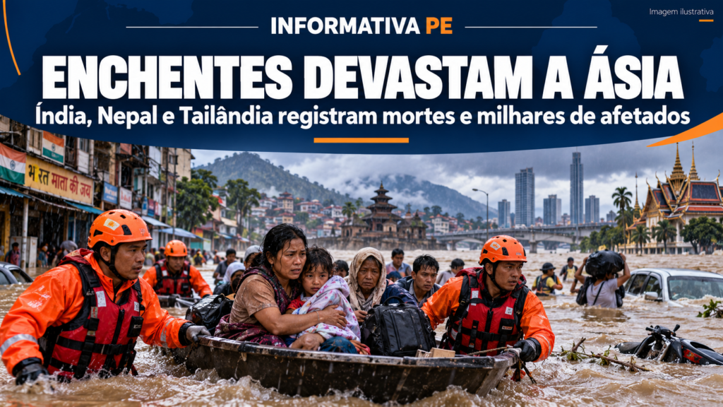 Enchentes na Ásia atingem Índia Nepal e Tailândia