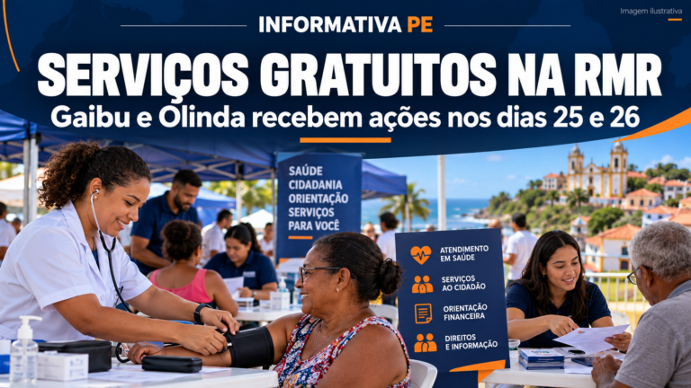 Serviços gratuitos na RMR: ações em Gaibu e Olinda