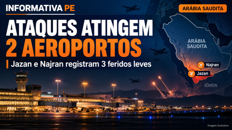 Ataques a aeroportos sauditas deixam 3 feridos